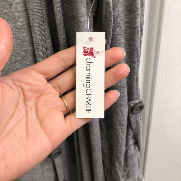 Charming Charlie | size S | grey button cardigan - Picture 3 of 5